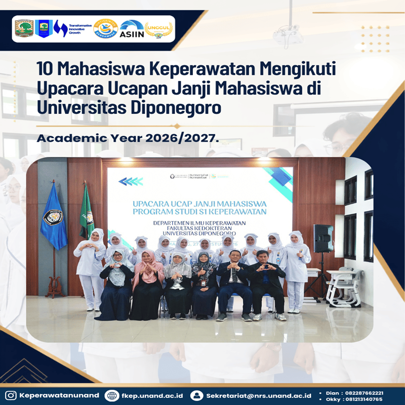 Meneguhkan Komitmen Profesi, 10 Mahasiswa FKEP UNAND Ikuti Upacara Ucapan Janji Mahasiswa di UNDIP  10 Mahasiswa Keperawatan Mengikuti Upacara Ucapan Janji Mahasiswa di Universitas Diponegoro